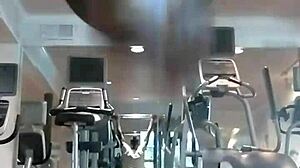 The 21-year-old athlete works out in the gym.