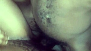 ebony amateur in missionary position