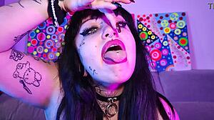 deedee love loves cum, the bbw goth with big natural tits and pierced nipples