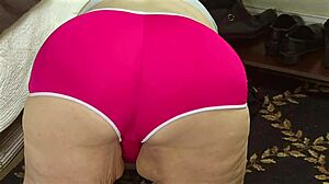 Camera Man Accidentally Cums on Big Butt Chubby Milf Workout