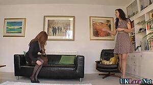 Heeled Redhead Tastes Mature Milf