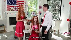 My 4th of july freeuse threesome with redhead step mom and step sis