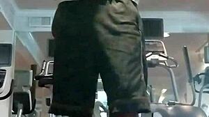 The 21-year-old athlete works out in the gym.