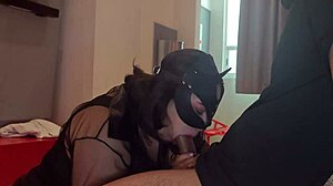 Feeling thrilled sucking his huge Mexican cock as my husband records.