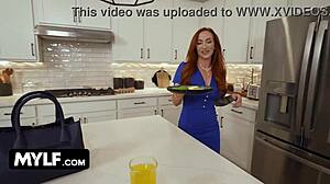 Mother-In-Law Rides Washing Machine and Gets Tit Fucked