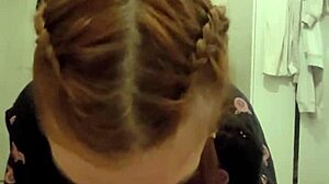 red head roomate just took my dick and make a blowjob i just cum in her mouth she spit it on my dick