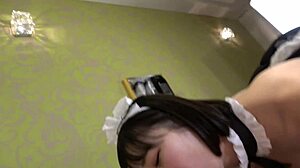Japanese maid cosplay blowjob anal creampie
