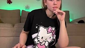 She fucks her big ass anal while masturbating. You watch on webcam.