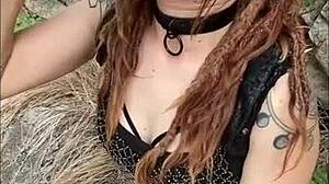 drooling with intense passion over big dick in festival outfit
