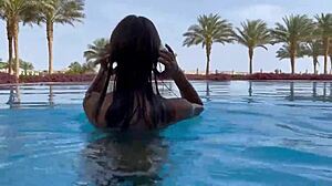 Sexy Monika Fox Swims Naked In Pool And Sea