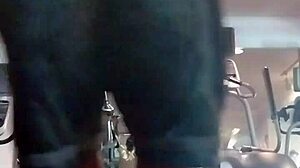 The 21-year-old athlete works out in the gym.