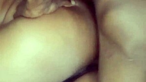 ebony amateur in missionary position