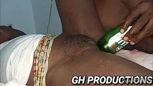 Yaa Yaa Inserts Club Bottle Into Pussy And Ass