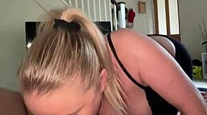 Step family sucks step son's big cock after back play and ball licking