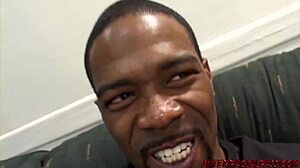 Renee Jordan Nervously Unwraps Big Black Cock