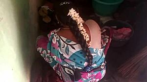 Sexy aunty washes her dress in the bathroom intriguingly