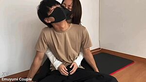 Intense Handjob Training Chokes Emu Yumi to Massive Cumshot