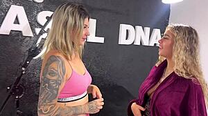 pregnant woman tattoos pussy, ends up fucking nicely