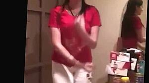 indian girl performs dance with friends in private.