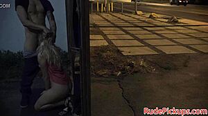 stranded teen gets roughfucked outdoors by pickup guy