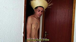 Renata frazão handles 26 cm with enthusiasm in this crossdressing scene.