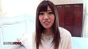 Chisa Hoshino's shaved pussy gets hardcore fingering action & blowjob delights