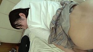 part2 satsuki 18 reunites with boyfriend, her big tits and tongue skills leading to intense sex and creampie