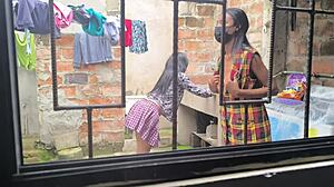 housewives make homemade porn after laundry, they're hot sluts