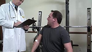 blonde milf crushing the doctor with anal fingering and deepthroat, big tits riding monster cock