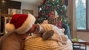 Santas obsession with licking feet and sucking toes during christmas