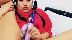 Intense Squirting with Dildo in Bluee Video