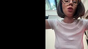 Cute Petite Latina Slut Plays with Big Dick Dildo!