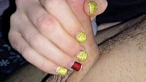 Why does this blonde dirty talking wife jerk off slowly?