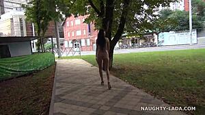 completely nude flashing boldly on city streets