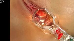 This euro babe is all natural, blonde and sexy. She masturbates solo with milk squirt and speculum.
