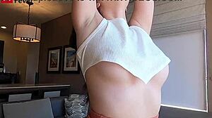 Fine Brunette Shakes Balloons in Orange County