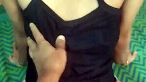 friend's girlfriend rides my big dick in hotel, while boyfriend fucks his chubby girlfriend at home