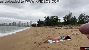 Hottie lets me cum on her tits in public flashing