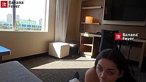 Fine Brunette Shakes Balloons in Orange County