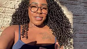 Watch this young black woman cum while masturbating her creamy pussy at home?