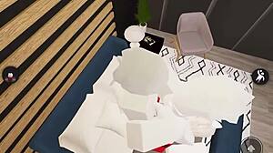 fox girl gets pounded roughly in doggystyle with riding and cumshot on tits