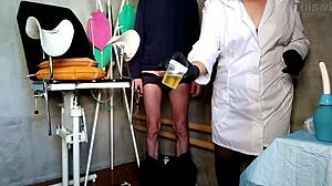 gorgeous mature nurse expertly jerks patient to intense cum