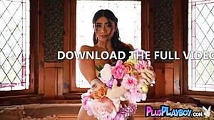 Latina MILF Violet Myers with huge natural tits poses naked for Playboy.