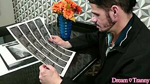 Big Dicked Tranny Grazyelli Silva Takes Hefty Anal Creampie