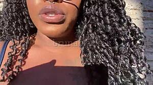 Watch this young black woman cum while masturbating her creamy pussy at home?