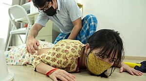 i'm the horny indian cute maid while working