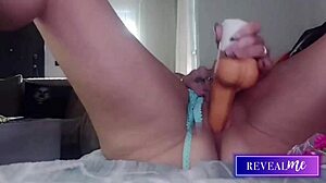 Revealme MILF rides dildo while masturbating kinky and huge