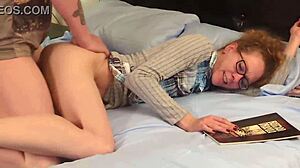 Nerdy Milf With Glasses Creampied By Daddy