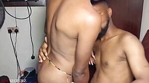 African Ebony Teen Sucking Friend's Pussy Outdoors