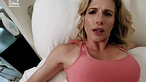 Cory chase's fat tits bounce while getting ass fucked on the bed